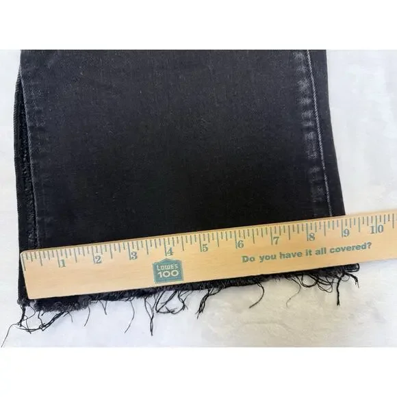 Flying Monkey Jeans Women’s Sz 29 Black High Rise Cropped Flair Distressed - Picture 14 of 14